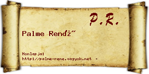 Palme René névjegykártya
